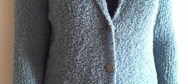 Wärmender Strickblazer mit angestricktem Schalkragen-Revers aus Alpaca Bouclé